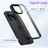 oakxco Thin Slim Clear Case for iPhone 13 Pro - Transparent Hybrid Hard Shell & Soft Silicone Rubber Bumper, Black