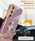LeYi Samsung Galaxy A15 5G Case with Tempered Glass Screen Protector, 360° Rotatable Ring Holder, Purple