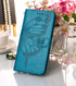 Samsung Galaxy A51 Case Wallet, Butterfly Floral Embossed Leather Flip Cover, Card Holder Slots (Non 5G Version) (Blue)
