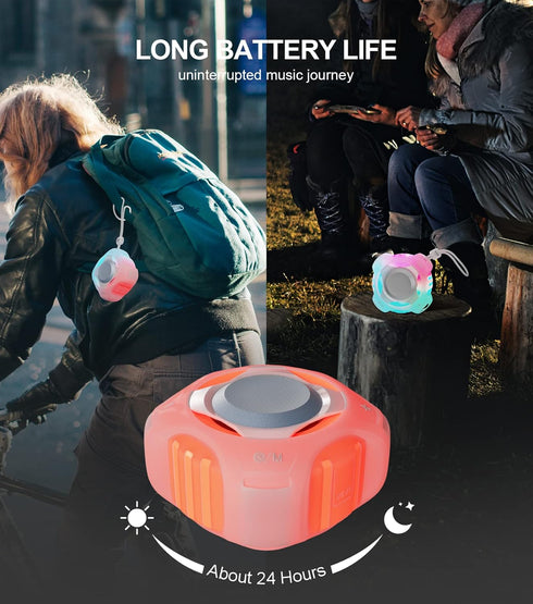 comiso Shower Bluetooth Speaker, Waterproof IPX7, Floating Portable Speaker with LED Light, Loud HD Sound for Travel