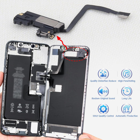 YWLRONG Earpiece Speaker for iPhone 11 Pro Max, Replacement with Light Proximity Sensor Flex Cable