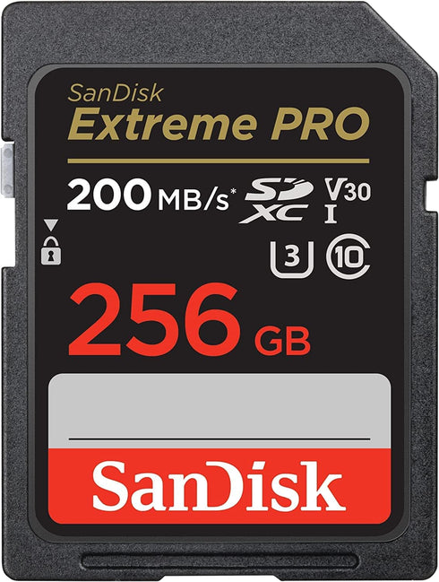 SanDisk Extreme Pro 256GB SD Memory Card for Vlogging Camera, Works with Sony ZV-1 Bundle with Card Reader