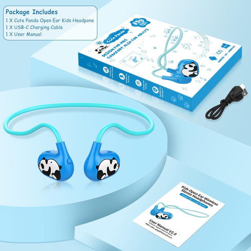 iDIGMALL Bluetooth 5.4 Kid Headphones, Open Ear Headphone with Noise-Cancelling Mic for Children, 13g Ultra-Light