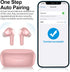 Pink Wireless Earbuds, Bluetooth 5.3 Headphones with Immersive Sound, Hi-Fi Stereo, IPX8 Waterproof, 4 Mics Noise