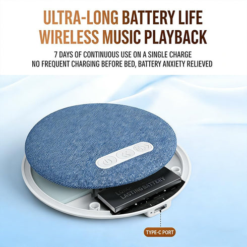 Generic 5.4 Bluetooth Pillow Speaker for Sleeping Ultra Slim Blue-Tooth Bedside Speaker for Side Sleepers with White