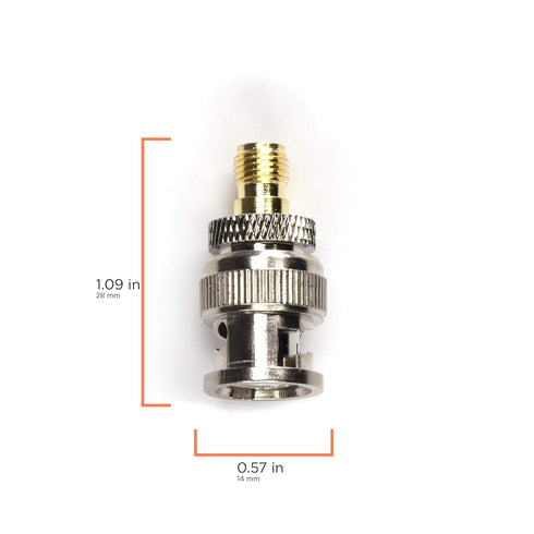 Gold SMA Female to BNC Male Adapter, 4 Pack Coupler, Male to Female Coaxial Connector for RF, SDI, HD-SDI