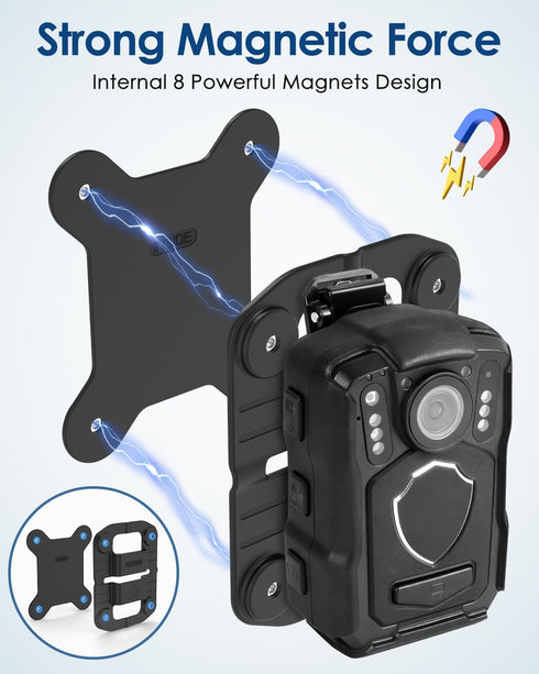 CXVKML Mount,8pcs (1) Body Cam Magnet Magnets Style,Strong Magnet Camera Holder Fit for All Models Police Body Cam