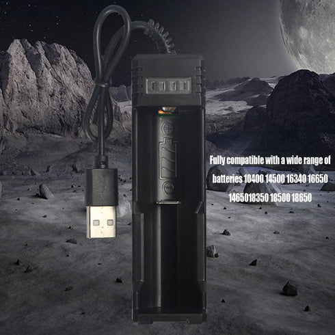 YOWPEY 1-Bay 18650 3.7V 10440 14500 16340 16650 14650 13350 18500 18650 Adjustable Battery Charger with USB Smart
