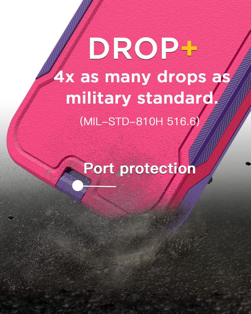 AICase iPhone 14 Heavy Duty Case with Glass Screen Protector, Rugged Shockproof Full Body Protection, 6.1" Durable Cover