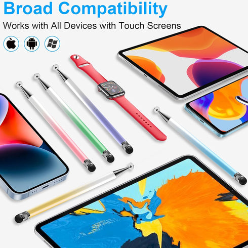 Bopomofo Stylus (5 Pcs) - 2-in-1 Stylus Pen for Touchscreen, High Precision for iPhone/iPad/Android Tablets