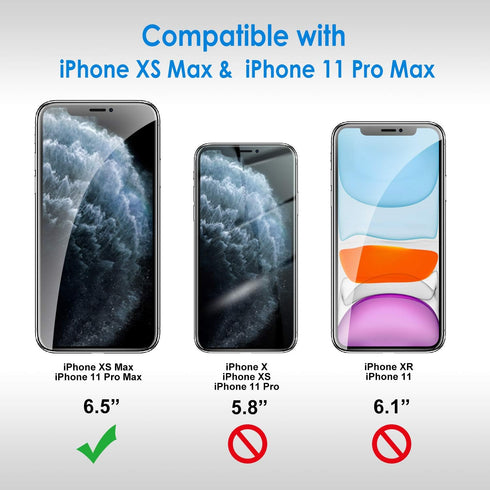 JETech Screen Protector for iPhone 11 Pro Max and iPhone Xs Max - 6.5-Inch Tempered Glass Film, 2-Pack