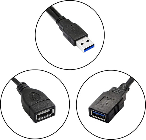 GINTOOYUN USB 3.0 Splitter Cable, USB Type A 3.0 Male to 3.0 Female and 2.0 Female Y Extension for PC, Laptop, 30cm