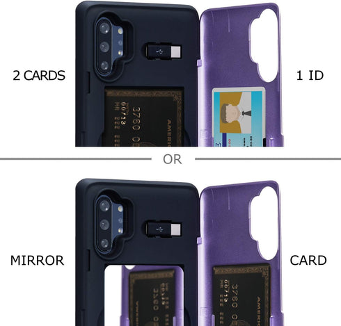 TORU CX PRO Case for Galaxy Note 10 Plus / 10 Plus 5G, Slim Protective Cover with Card Holder, Kickstand - Purple