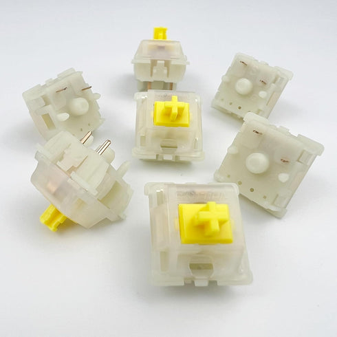 Gateron KS-3X1 Pro V2 Milky Yellow Pre-lubed 5-Pin Linear Switches, Compatible with All MX Mechanical Keyboard Switches
