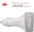 Crave CarHub 54W 4 Port USB Car Charger, Qualcomm Quick Charge 3.0 - White
