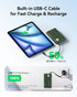 INIU 45W 10000mAh Pack 17 16 15 14, S25 S24 Power Bank, Fast Charging Portable Charger with Built-in USB C Cable, Small