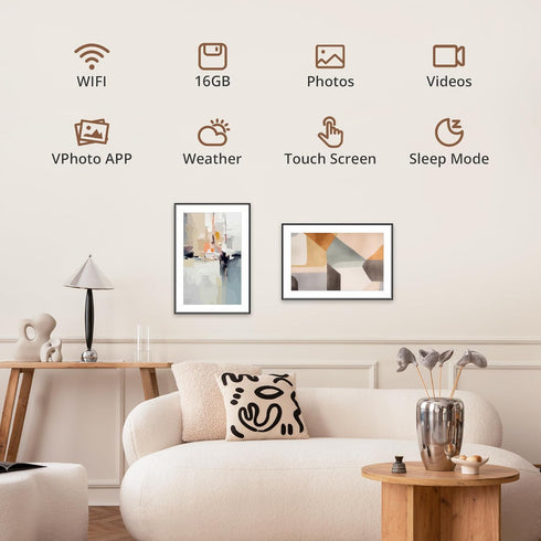 Dragon Touch 10.1'' WIFI Digital Picture Frame, 1280*800 HD IPS Touch Screen Display, Auto-Rotate, Share Photos/Videos