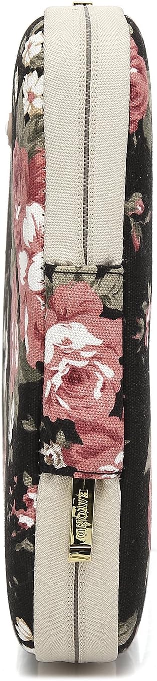 kayond Water-Resistant Canvas 14.1 Inch Laptop Sleeve - Black C Rose