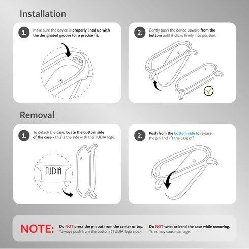 5.5"8.7" TUDIA Snap On PC Case with Adjustable Nylon Hook & Loop Wristband Compatible with PLAUD NotePin AI Voice
