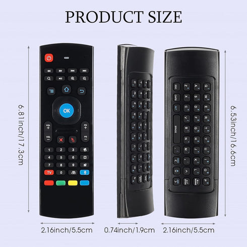 MX3 Air Mouse Voice Remote Control, 2.4G Mini Wireless Keyboard Air Mouse for Android Smart TV Box, Projector, PS3/4
