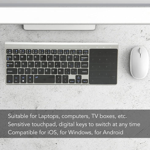 Zyyini 2 in 1 Portable Keyboard with Touchpad, Numeric Keypad, QWERTY Layout for Notebooks and Computers