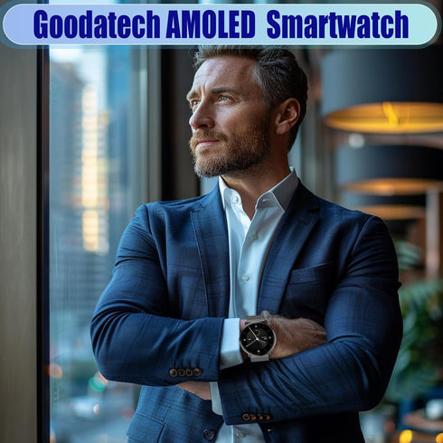 Goodatech 1.43" SmartWatch for Men and Women with Phone Call, IP68 Waterproof, Fitness Tracker
