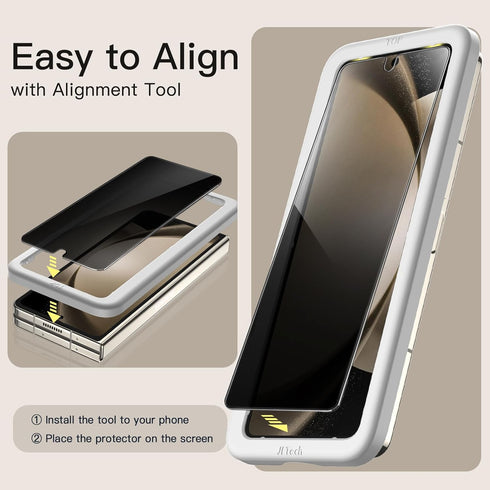JETech Front Privacy Screen Protector for Samsung Galaxy Z Fold 5, Anti-Spy Tempered Glass Film, Case-Friendly, Easy
