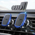 LISEN 2 Pack Magnetic Phone Holder for Car Mount, 6 Military Magnets Vent Cell Phone Holder - Blue