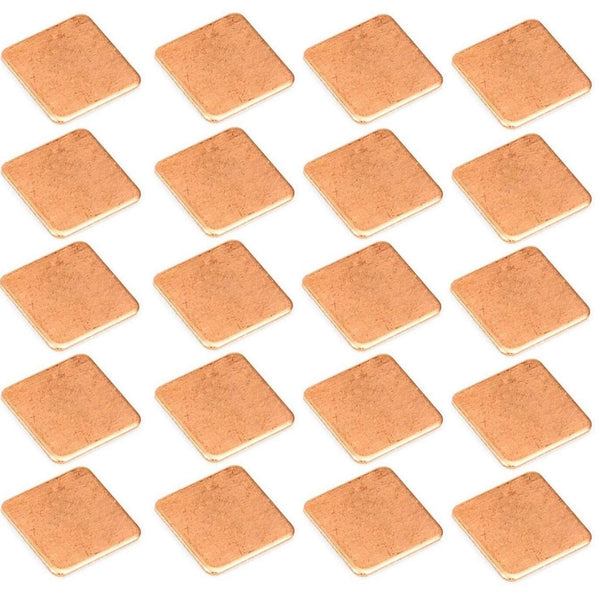 Easycargo 20pcs Heatsink Copper Pad Shims 15mmx15mm for Cooling Laptop GPU, CPU, IC Chips, VGA RAM