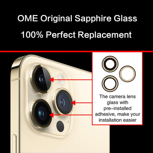 Camera Lens Replacement for iPhone 14 Pro Max, Rear Glass Lens Kit for iPhone 14 Pro, Glass Repair