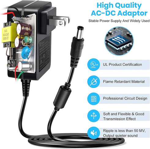 DC 5V Power Supply, 5 Volts 3Amps AC DC Power Adapter, USB C Charger for 5Vdc Devices, iPhone Charger, Massager Gun