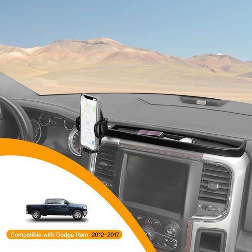 Hoolcar Phone Holder Mount Dash Multi-Mount Kit with Storage Box, Compatible with Dodge Ram 2012-2017