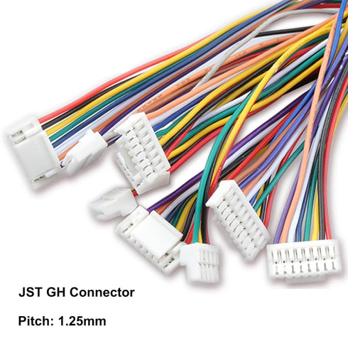 JST GH 1.25mm Connector Kit, 80 PCS Male Housing Plug Connectors with 500 PCS Plug Terminals, 2-10 Pin