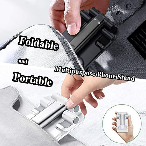 Meetuo 2 16/15/14/13/12/Smartphones Pcs Cell Phone Stand, Adjustable Angle Height Phone Stand for Desk, Fully