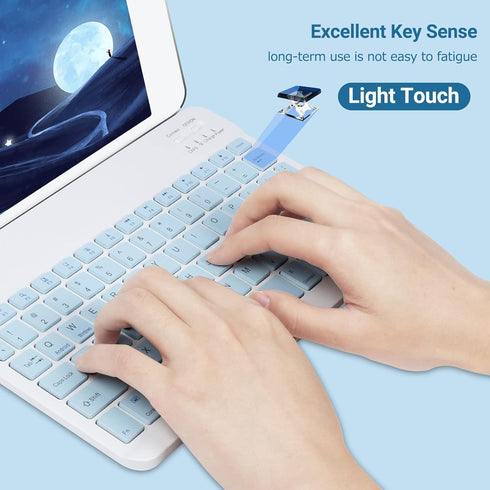 Wireless Bluetooth Keyboard and Mouse Combo, Ultra-Thin 2.4 GHz Wireless for iPad Pro/Air/9.7 & Other iOS Android