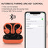 Orange Over Ear Wireless Earbuds, Bluetooth Earhooks for Running, Waterproof Noise Cancelling Headset for Sports