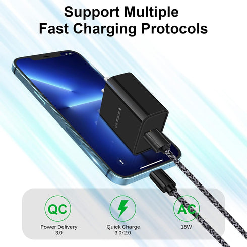 Type C Charger for Samsung Phone Android Charger Fast Charging Block Wall Charger USB C Cable Cord 6FT for Samsung Galaxy S23/S22 Ultra/S21/S21 FE/S20/S10/S9/A11/A12/A32/A23 5G/A13 5G/A03s/A53/A52/A51