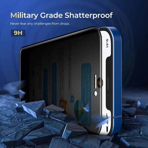ORIbox Privacy Glass Screen Protector for iPhone 11 Pro, 2 Packs Anti-Scratch Anti-Spy Tempered Glass with Camera Lens