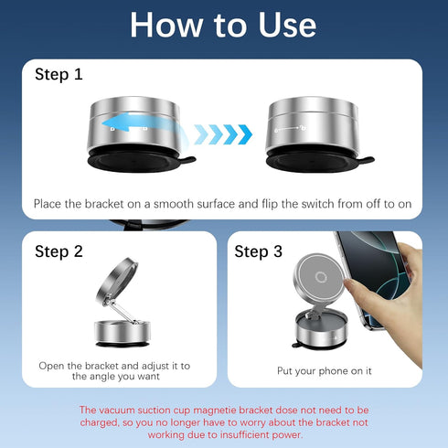 DUEDUE 360Adjustable 16/16E/15/14/13/12/Pro/Pro Vacuum Magnetic Suction Phone Holder, Suction Cup Magnetic Car Phone