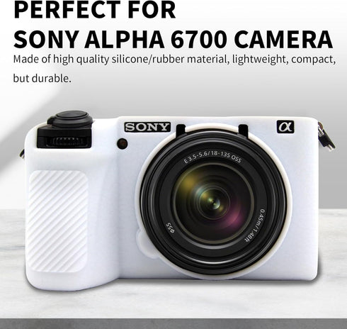 Easy Hood Camera Case for Sony Alpha 6700, Soft Silicone Protective Cover, Anti-Scratch Slim Fit Body Skin Protector