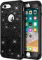 Hython Heavy Duty Full-Body Defender Case for iPhone 7 and 8, Bling Glitter Sparkle Hard Shell Hybrid - Black