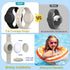Waterproof AirTag Case, Soft Silicone Bracelet & Necklace for Kids, Black + Beige, White