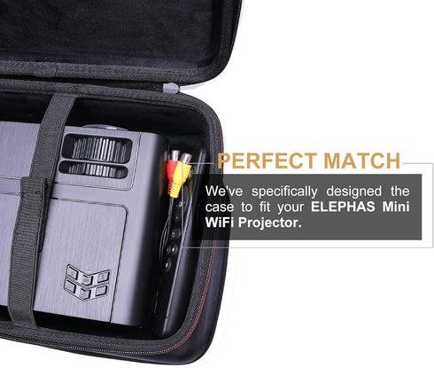 LTGEM Hard Case for ELEPHAS Mini WiFi Projector 2023 Upgraded (Inside: 9.8"x7"x3.5")