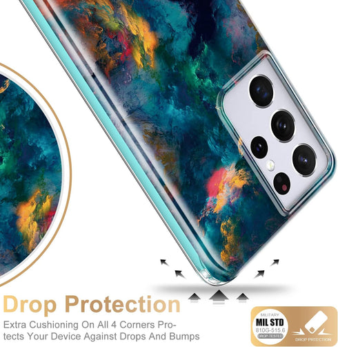 Esdot for Samsung Galaxy S21 Ultra Case, Military Grade 21ft Drop Test, Rugged Protective Phone Case, Colorful Painting