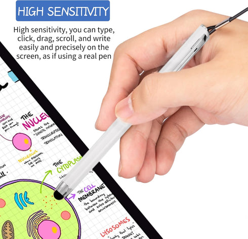 Stylus Pen, Universal Capacitive Touch Screen Stylus Pen with Spring Rope Fixing Base, Stylus Touch Pen for Mobile Phone/Tablet/etc