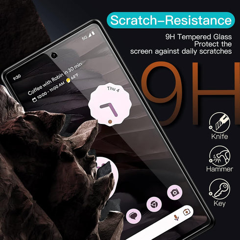JETech 3-Pack Tempered Glass Screen Protector for Google Pixel 7a, 6.1-Inch, HD Clear, Fingerprint Compatible