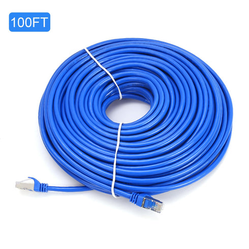 6 100 10Gbps 100FT CAT Shielded Ethernet Cable FT, Indoor High-Speed (SFTP) Snagless Shielded Ethernet Cable