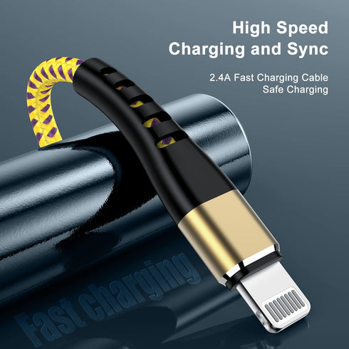 Essri 6FT iPhone Charger Cord 2Pack, MFI Certified Nylon Braided USB to Lightning Cable for iPhone 14/13/12/11/X/XS/XR