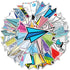 Mekycro Paper Airplane Stickers Pack 50 PCS, Retro Aesthetic Vinyl Waterproof Die-Cut Colorful