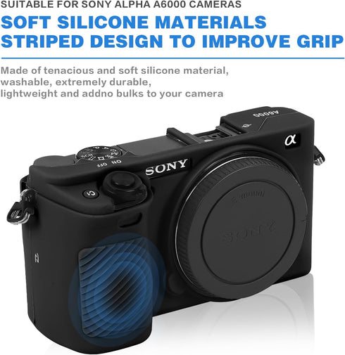 Easy Hood Case for Sony Alpha A6000 ILCE-6000 Digital Camera, Anti-Scratch Soft Silicone Protective Cover